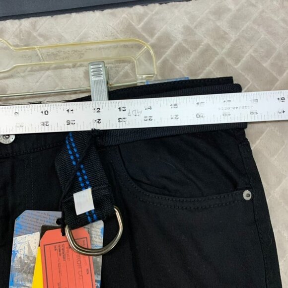 Iron Co Mens 34x32 Work Pants Black Slim Straight Stretch with Belt New - Picture 5 of 16